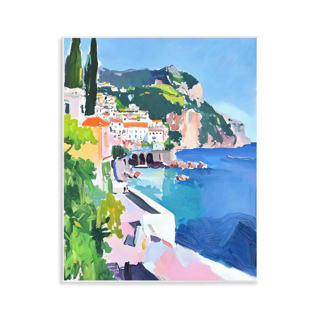 Stupell Industries Colorful Italian Coast Wall Plaque, design by Riley B